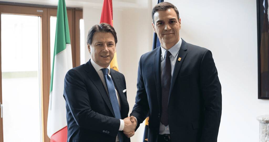 I premier Giuseppe Conte e Pedro Sanchez
